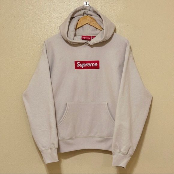 Supreme Box Logo Hooded Sweatshirt FW24 Stone Size Small NWT